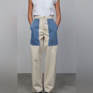 B SIDES reworked flannel chino in ecru—brand new!